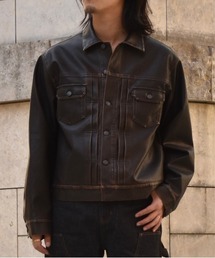Noen（ノエン）の「ウォッシュドフェイクレザートラッカージャケット（ライダースジャケット）」