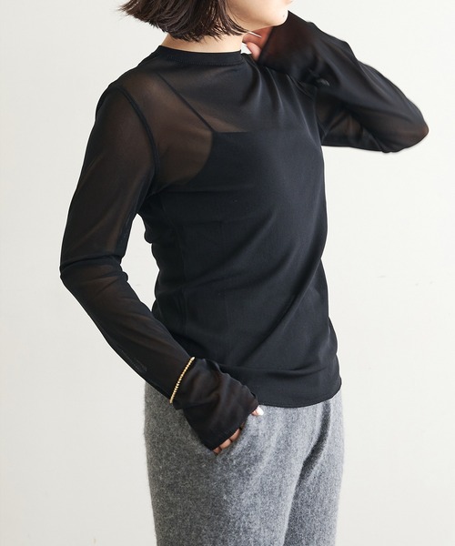 Whim Gazette（ウィムガゼット）の「【myporter】シアーチュールプルオーバー（Tシャツ/カットソー・レディース・ブラック/オフホワイト・38）」の15枚目の写真