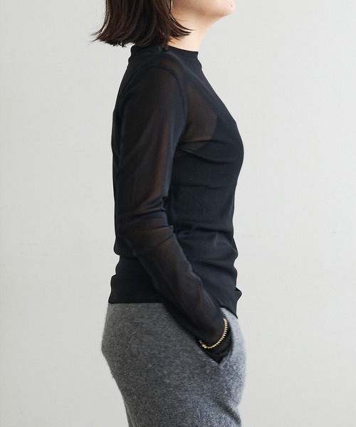 Whim Gazette（ウィムガゼット）の「【myporter】シアーチュールプルオーバー（Tシャツ/カットソー・レディース・ブラック/オフホワイト・38）」の14枚目の写真