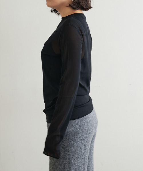Whim Gazette（ウィムガゼット）の「【myporter】シアーチュールプルオーバー（Tシャツ/カットソー・レディース・ブラック/オフホワイト・38）」の11枚目の写真