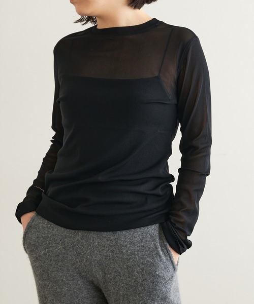 Whim Gazette（ウィムガゼット）の「【myporter】シアーチュールプルオーバー（Tシャツ/カットソー・レディース・ブラック/オフホワイト・38）」の10枚目の写真
