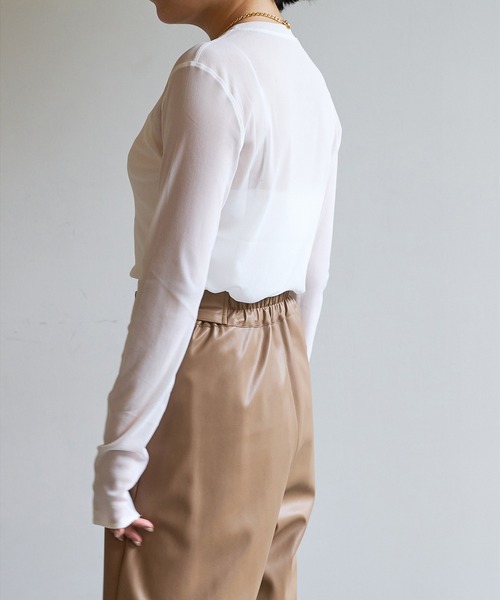 Whim Gazette（ウィムガゼット）の「【myporter】シアーチュールプルオーバー（Tシャツ/カットソー・レディース・ブラック/オフホワイト・38）」の5枚目の写真