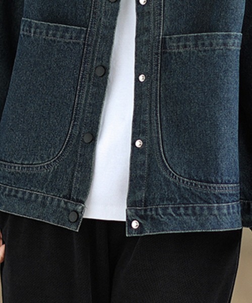 ReRe（リリ）の「ポケット付きデニムジャケット（デニムジャケット・レディース・ブルー・MEDIUM/X-LARGE/LARGE）」の12枚目の写真