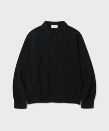 FOX BLENDED POLO KNIT (BLACK)