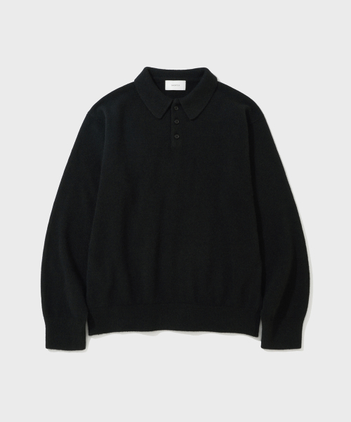 SHIRTER(シャーター)の「FOX BLENDED POLO KNIT (BLACK)(ニット/セーター・メンズ・その他・SMALL/MEDIUM/LARGE)」の1枚目の写真