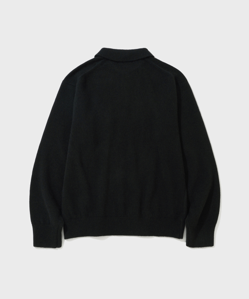 SHIRTER(シャーター)の「FOX BLENDED POLO KNIT (BLACK)(ニット/セーター・メンズ・その他・SMALL/MEDIUM/LARGE)」の2枚目の写真