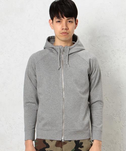 green label relaxing（グリーンレーベルリラクシング）の「KC W/FACE HI/NECK ジップパーカー◆（パーカー・メンズ・グレー/ホワイト・LARGE/SMALL/MEDIUM）」の4枚目の写真