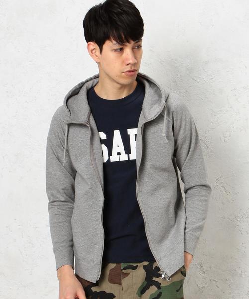 green label relaxing（グリーンレーベルリラクシング）の「KC W/FACE HI/NECK ジップパーカー◆（パーカー・メンズ・グレー/ホワイト・LARGE/SMALL/MEDIUM）」の17枚目の写真