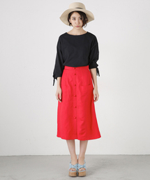 MOUSSY | FRONT BUTTON MIDI SKIRT(スカート)