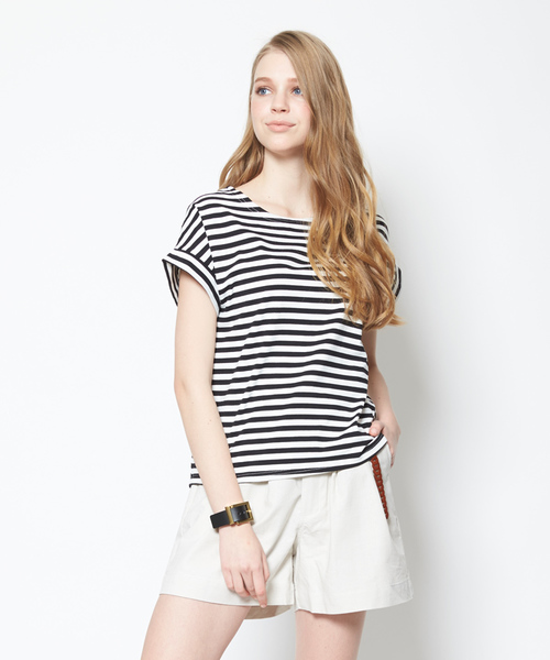 titivate(ティティベイト)の「ボーダーTシャツ(Tシャツ/カットソー・レディース・ネイビー/ブラック・FREE)」の2枚目の写真