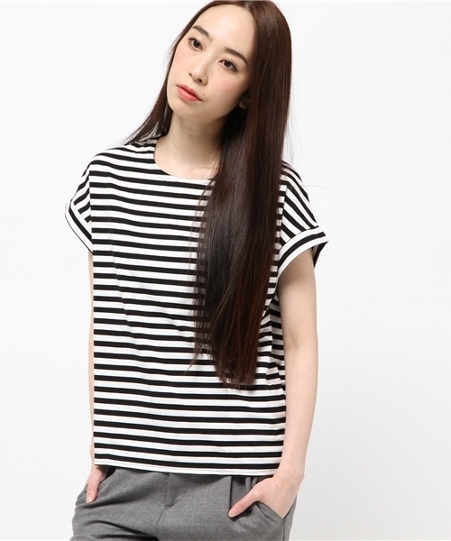 titivate(ティティベイト)の「ボーダーTシャツ(Tシャツ/カットソー・レディース・ネイビー/ブラック・FREE)」の7枚目の写真