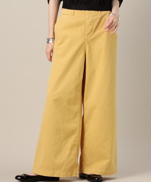BEAUTY&YOUTH UNITED ARROWS（ビューティーアンドユースユナイテッドアローズ）の「BY コットンチノワイドパンツ◆（チノパンツ・レディース・ネイビー/イエロー/ベージュ・SMALL/MEDIUM）」の3枚目の写真
