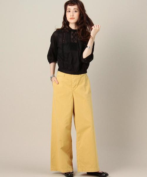 BEAUTY&YOUTH UNITED ARROWS（ビューティーアンドユースユナイテッドアローズ）の「BY コットンチノワイドパンツ◆（チノパンツ・レディース・ネイビー/イエロー/ベージュ・SMALL/MEDIUM）」の15枚目の写真