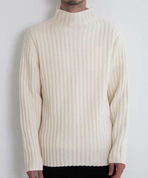 green label relaxing(グリーンレーベルリラクシング)の「BC HAMI/LAMB RIB ハイネック ニット◆(ニット/セーター・メンズ・グレー/オフホワイト・LARGE/SMALL/MEDIUM)」の4枚目の写真