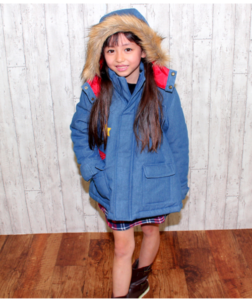 ANAP kids（アナップキッズ）の「ワッペンデザインモッズコート（モッズコート・キッズ・インディゴブルー/カーキ/ベージュ・90cm/130cm/110cm/100cm/120cm）」の13枚目の写真