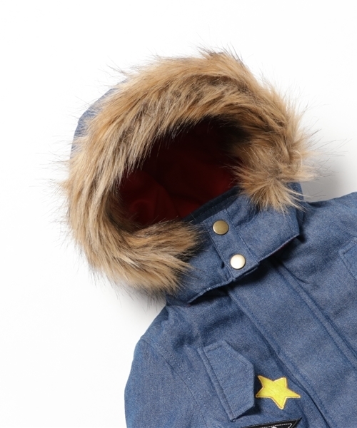 ANAP kids（アナップキッズ）の「ワッペンデザインモッズコート（モッズコート・キッズ・インディゴブルー/カーキ/ベージュ・90cm/130cm/110cm/100cm/120cm）」の11枚目の写真