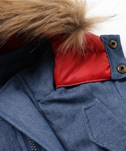 ANAP kids（アナップキッズ）の「ワッペンデザインモッズコート（モッズコート・キッズ・インディゴブルー/カーキ/ベージュ・90cm/130cm/110cm/100cm/120cm）」の6枚目の写真