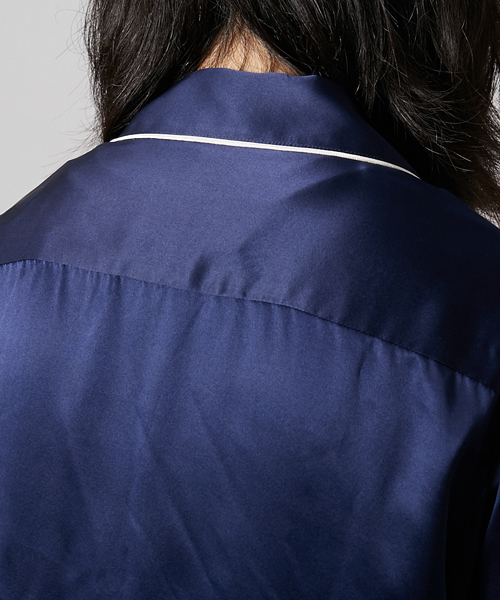 AMERICAN RAG CIE（アメリカンラグシー）の「シルク セットアップ パジャマシャツ WEB限定（シャツ/ブラウス・メンズ・ブラック/ネイビー・1/2/3）」の6枚目の写真