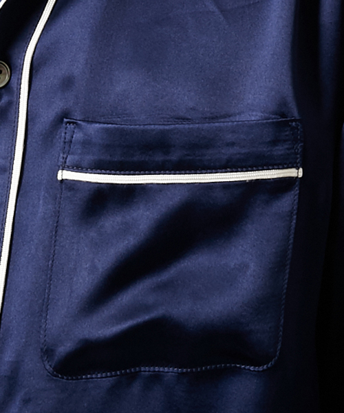 AMERICAN RAG CIE（アメリカンラグシー）の「シルク セットアップ パジャマシャツ WEB限定（シャツ/ブラウス・メンズ・ブラック/ネイビー・1/2/3）」の7枚目の写真