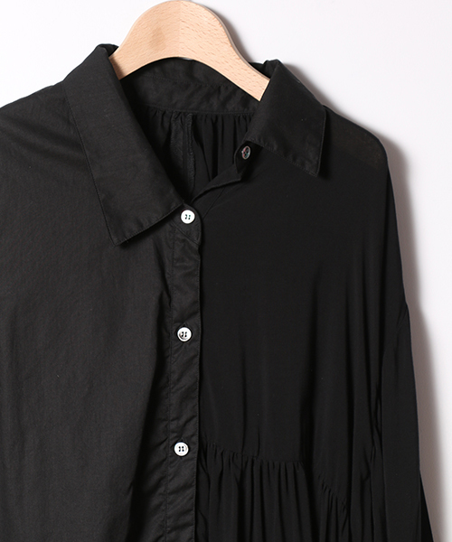 新品 bedsidedrama ベッドサイドドラマ ブラウス　シャツ ワンピース bedsidedrama（ベットサイドドラマ）の「かけ違いのシャツドレス