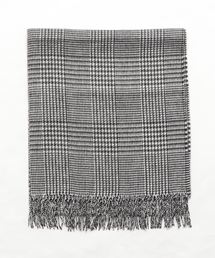 Pierrot | 大判 チェック柄 フリンジ ストール(ストール/ショール)