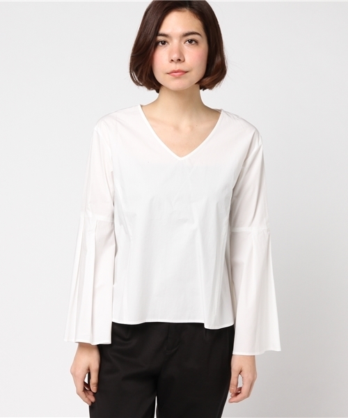 And Curtain Call（アンドカーテンコール）の「And Curtain Call(アンド カーテンコール)   袖ﾌﾚｱｰ ｼｬﾂ（シャツ/ブラウス・レディース・ホワイト/ブルー・FREE）」の3枚目の写真