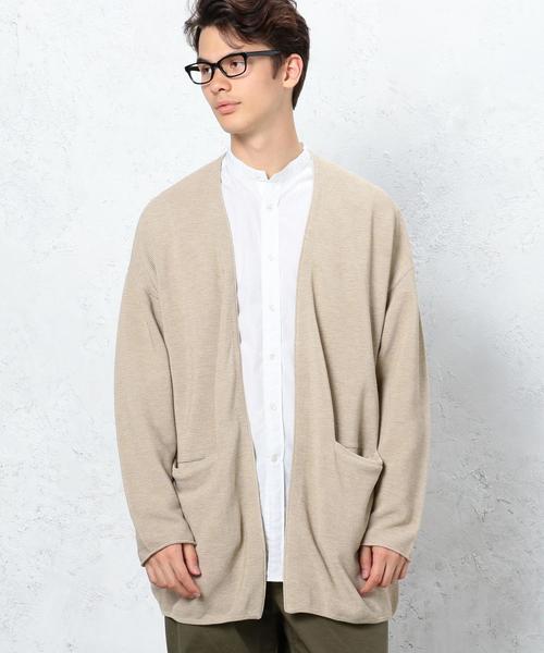 green label relaxing（グリーンレーベルリラクシング）の「■■■KC DRY-MIX PEARL ロングカーディガン ＜機能性素材＞ ◆（カーディガン/ボレロ・メンズ・ネイビー/ベージュ/グレー・SMALL/MEDIUM/LARGE）」の2枚目の写真