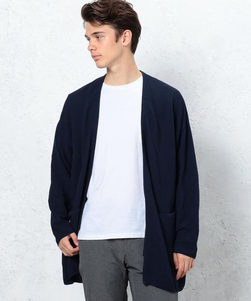 green label relaxing（グリーンレーベルリラクシング）の「■■■KC DRY-MIX PEARL ロングカーディガン ＜機能性素材＞ ◆（カーディガン/ボレロ・メンズ・ネイビー/ベージュ/グレー・SMALL/MEDIUM/LARGE）」の3枚目の写真