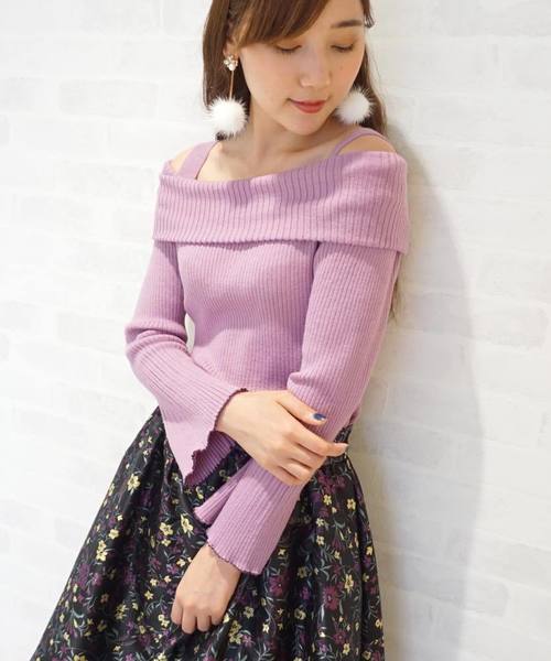 ジルバイ リブベーシックスカラップ オフショルニット JILL by JILL STUART（ジルバイジルスチュアート）の「◇リブ