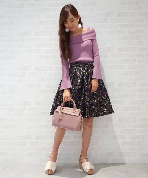 ジルバイ リブベーシックスカラップ オフショルニット JILL by JILL STUART（ジルバイジルスチュアート）の「◇リブ