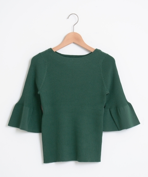 le.coeur blanc（ルクールブラン）の「【WEB限定PRICE】ワイドリブフレアースリーブ6分袖（ニット/セーター・レディース・ネイビー/ホワイト系その他/ブラウン/グリーン/ピンク系その他/ブルー系その他4・FREE）」の3枚目の写真