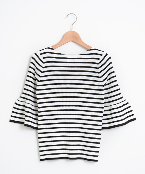 le.coeur blanc（ルクールブラン）の「【WEB限定PRICE】ワイドリブフレアースリーブ6分袖（ニット/セーター・レディース・ネイビー/ホワイト系その他/ブラウン/グリーン/ピンク系その他/ブルー系その他4・FREE）」の12枚目の写真