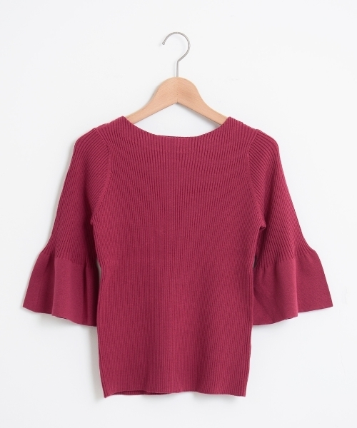 le.coeur blanc（ルクールブラン）の「【WEB限定PRICE】ワイドリブフレアースリーブ6分袖（ニット/セーター・レディース・ネイビー/ホワイト系その他/ブラウン/グリーン/ピンク系その他/ブルー系その他4・FREE）」の13枚目の写真