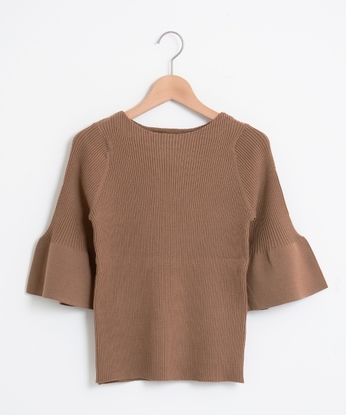 le.coeur blanc（ルクールブラン）の「【WEB限定PRICE】ワイドリブフレアースリーブ6分袖（ニット/セーター・レディース・ネイビー/ホワイト系その他/ブラウン/グリーン/ピンク系その他/ブルー系その他4・FREE）」の14枚目の写真