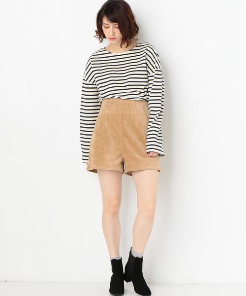 Another Edition(アナザーエディション)の「コーデュロイショートパンツ(その他パンツ・レディース・ベージュ/ワインレッド・MEDIUM/SMALL)」の6枚目の写真