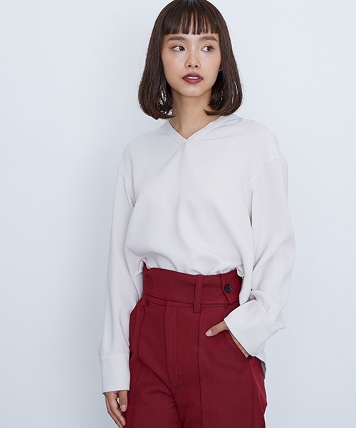 STUDIOUS（ステュディオス）の「【STUDIOUS】サワースキッパーブラウス（シャツ/ブラウス・レディース・オフホワイト/レッド/ブラック・FREE）」の21枚目の写真