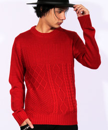 ８(eight) | ケーブル編み ニット セーター クルーネック ざっくりニット(ニット/セーター)
