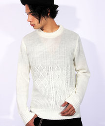 ８(eight) | ケーブル編み ニット セーター クルーネック ざっくりニット(ニット/セーター)
