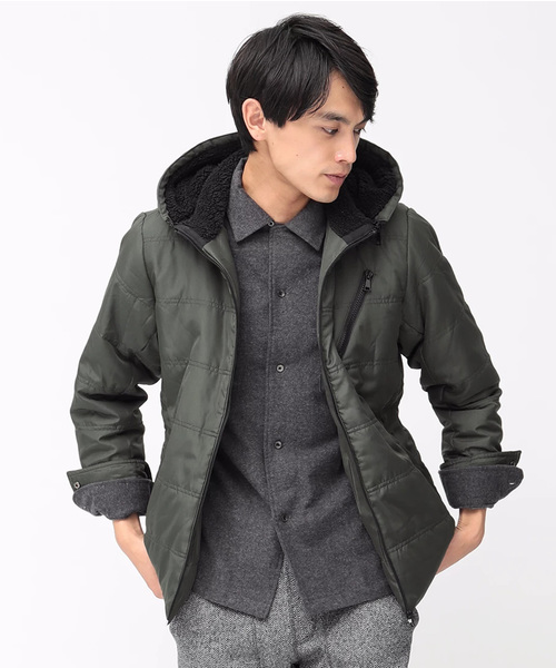 koe（コエ）の「メンズ中綿Zipブルゾン（ブルゾン・メンズ・ブラック/ネイビー/カーキ・L/LL/M）」の2枚目の写真