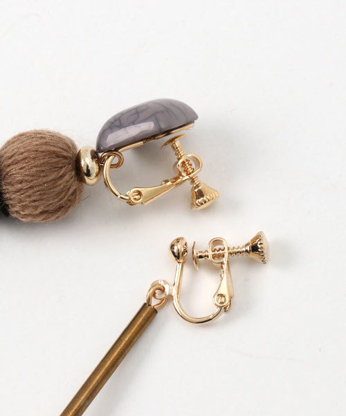 dictionary（ディクショナリー）の「ミックス デザイン イヤリング（イヤリング・レディース・ベージュ/ネイビー/ブラウン/グリーン・FREE）」の6枚目の写真