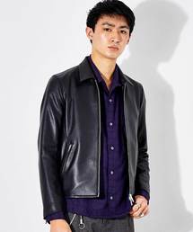 STUDIOUS | 【STUDIOUS】ラムレザージップブルゾン(ライダースジャケット)