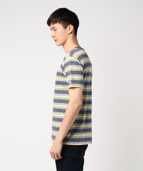 Champion（チャンピオン）の「【Champion/チャンピオン】メンズ ロチェスター ボーダーTシャツ（Tシャツ/カットソー・メンズ・モスグリーン/レッド/ネイビー/ブラック・MEDIUM/LARGE）」の5枚目の写真