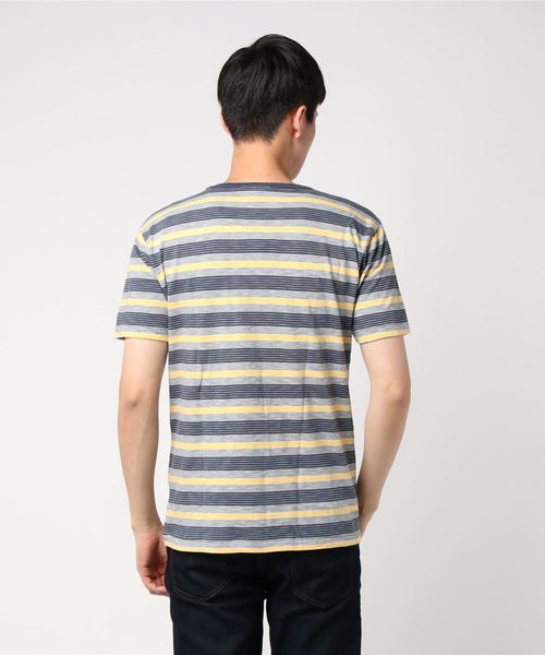 Champion（チャンピオン）の「【Champion/チャンピオン】メンズ ロチェスター ボーダーTシャツ（Tシャツ/カットソー・メンズ・モスグリーン/レッド/ネイビー/ブラック・MEDIUM/LARGE）」の6枚目の写真