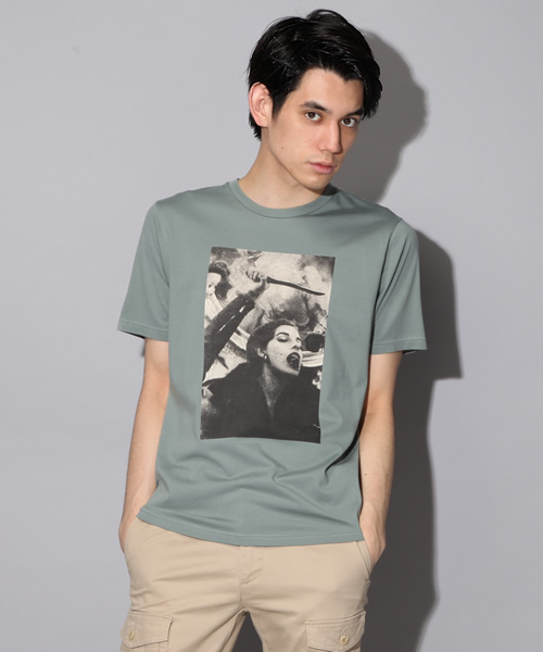 HYSTERIC GLAMOUR（ヒステリックグラマー）の「DAM/NIAGARA 1974 pt T-SH（Tシャツ/カットソー・メンズ・ホワイト/グリーン/ブラック・SMALL/MEDIUM/LARGE）」の3枚目の写真