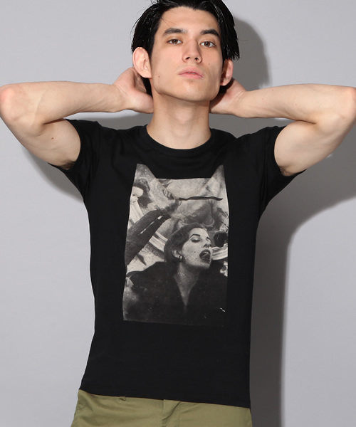 HYSTERIC GLAMOUR（ヒステリックグラマー）の「DAM/NIAGARA 1974 pt T-SH（Tシャツ/カットソー・メンズ・ホワイト/グリーン/ブラック・SMALL/MEDIUM/LARGE）」の2枚目の写真