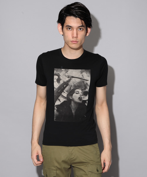 HYSTERIC GLAMOUR（ヒステリックグラマー）の「DAM/NIAGARA 1974 pt T-SH（Tシャツ/カットソー・メンズ・ホワイト/グリーン/ブラック・SMALL/MEDIUM/LARGE）」の9枚目の写真