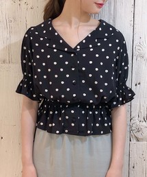 one after another NICE CLAUP | 小紋花柄開襟ブラウス(シャツ/ブラウス)