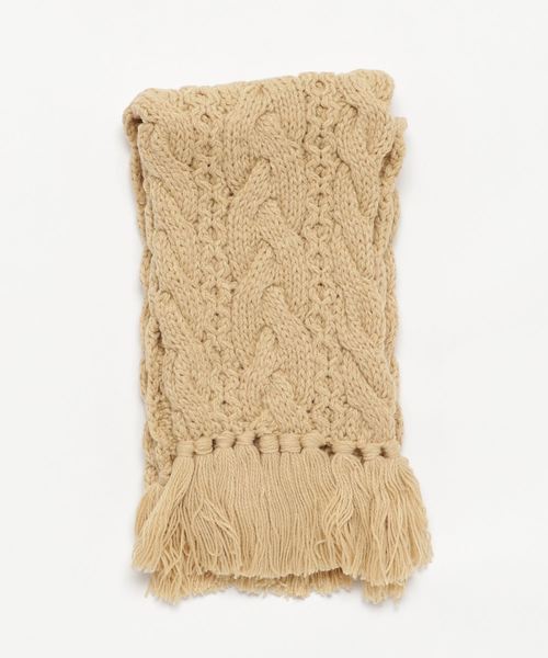 KITH ダークグリーン ケーブル編みマフラー