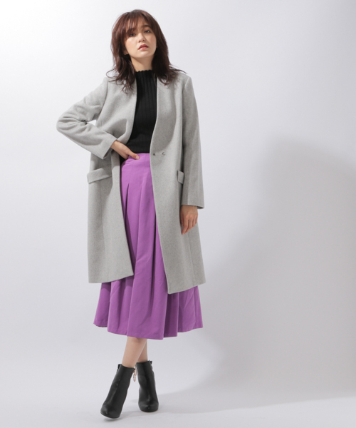 laboratory work（ラボラトリーワーク）の「タックフレアースカート（スカート・レディース・カーキ/ネイビー/パープル/マスタード・SMALL/MEDIUM）」の12枚目の写真