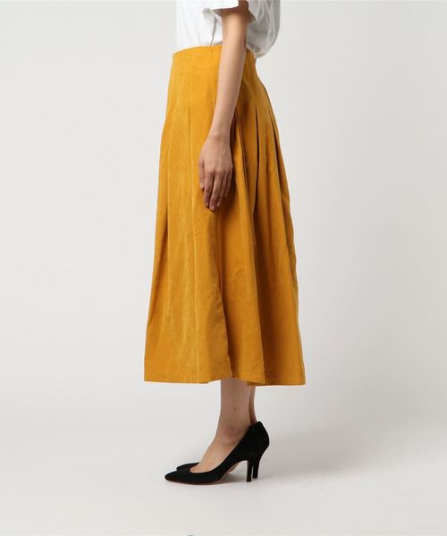 laboratory work（ラボラトリーワーク）の「タックフレアースカート（スカート・レディース・カーキ/ネイビー/パープル/マスタード・SMALL/MEDIUM）」の5枚目の写真